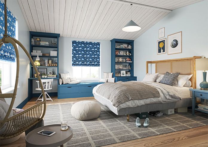 Starry Night, Blue Sighs - Motorised Roman Blind - Image 6